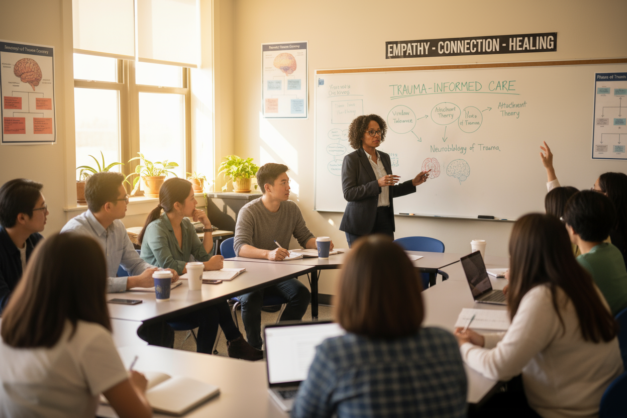 college students learning about trauma theories